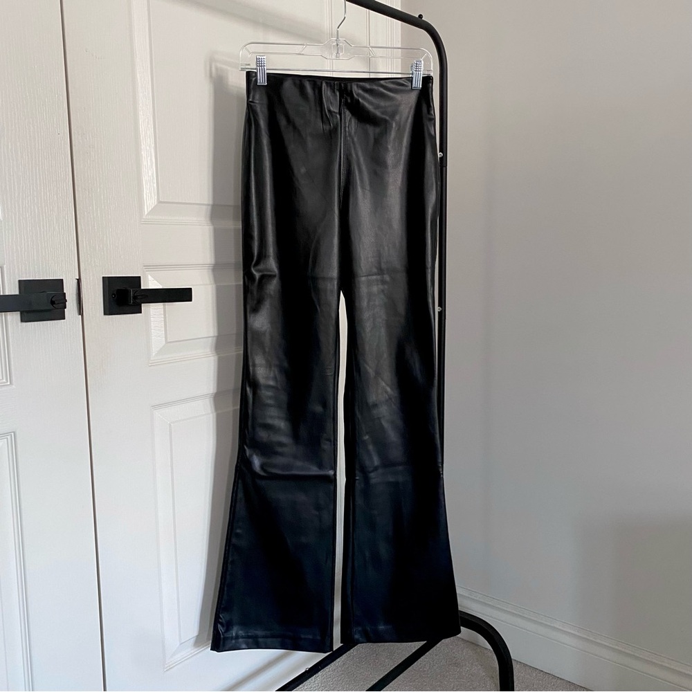 H&M Faux Leather Flare Pants